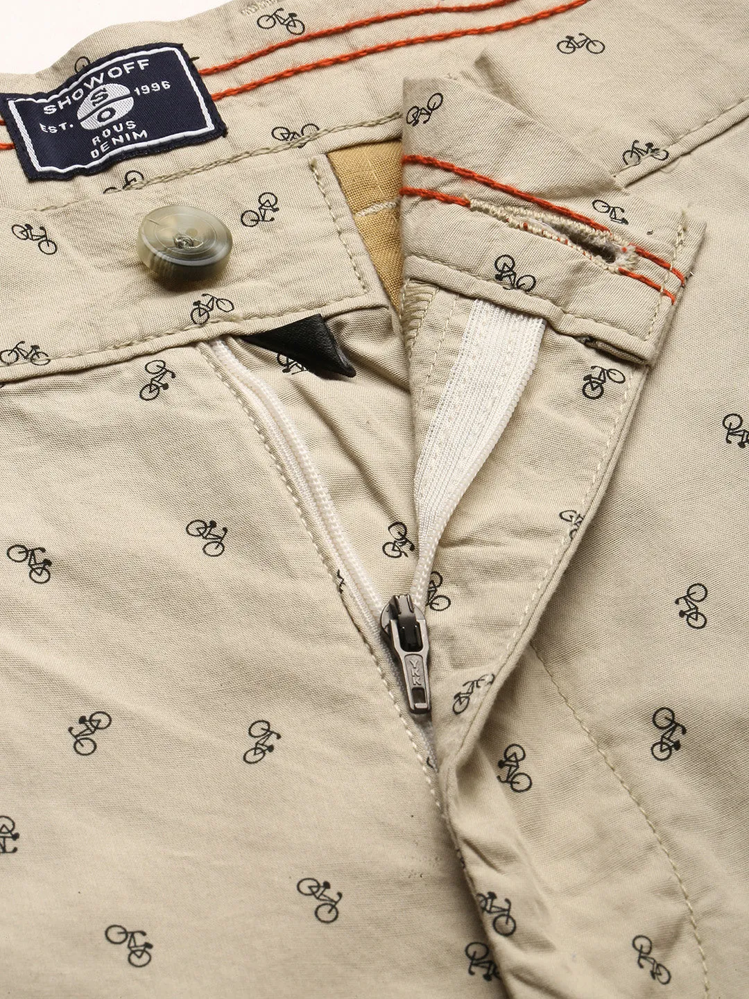 Men Beige Printed Shorts