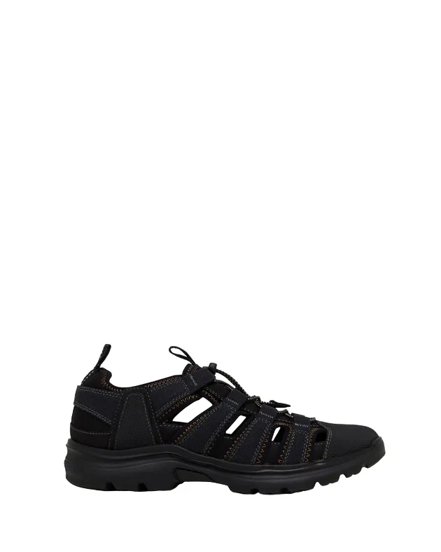 Mens Hush Puppies Asir Sandals Black