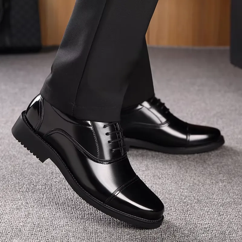 Men's Patent Leather Oxford Shoes with Cap Toe Design | For Formal Occasions