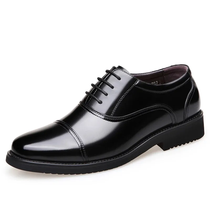 Men's Patent Leather Oxford Shoes with Cap Toe Design | For Formal Occasions