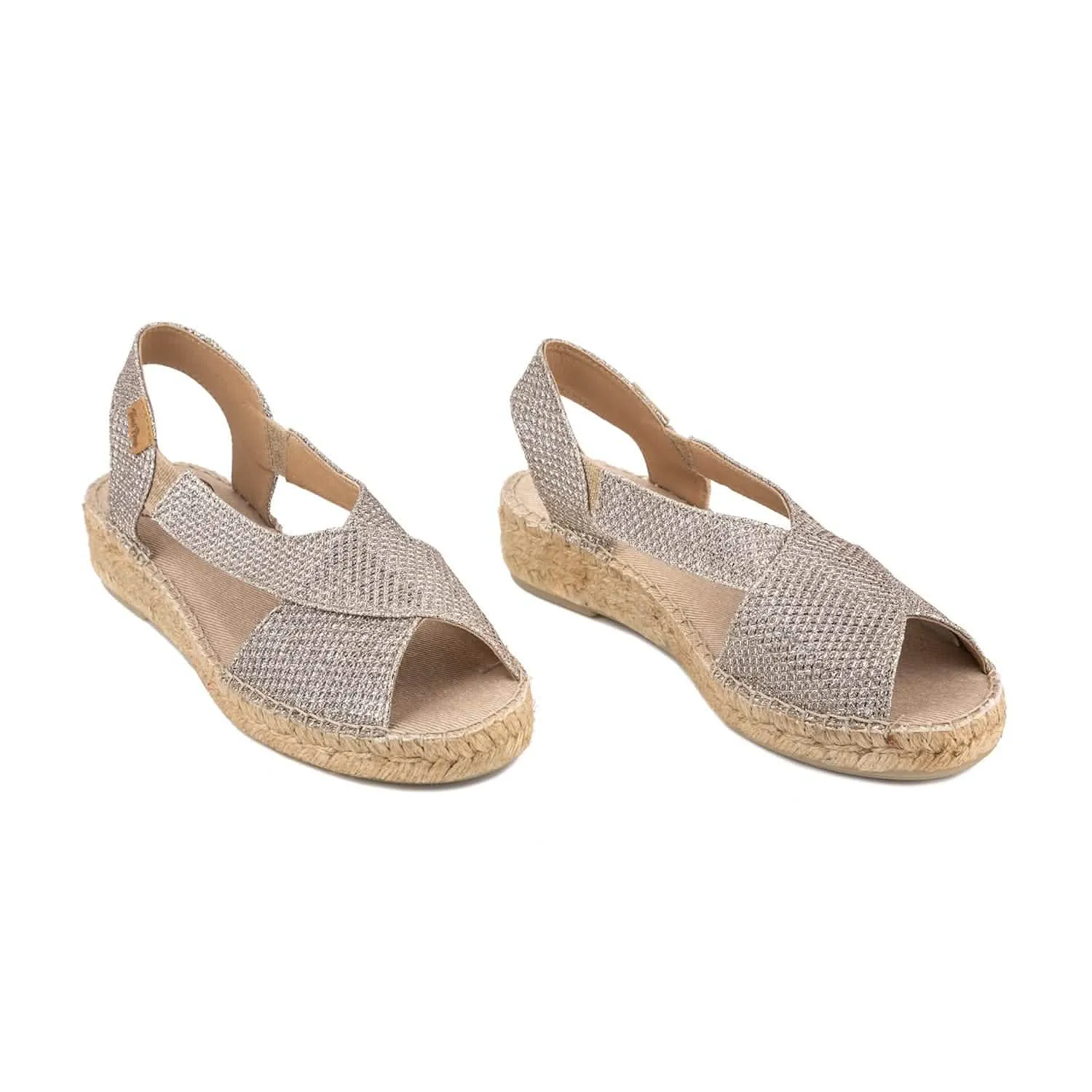 Metallic Cotton Blend Wedge Espadrille for Women - Elda-S