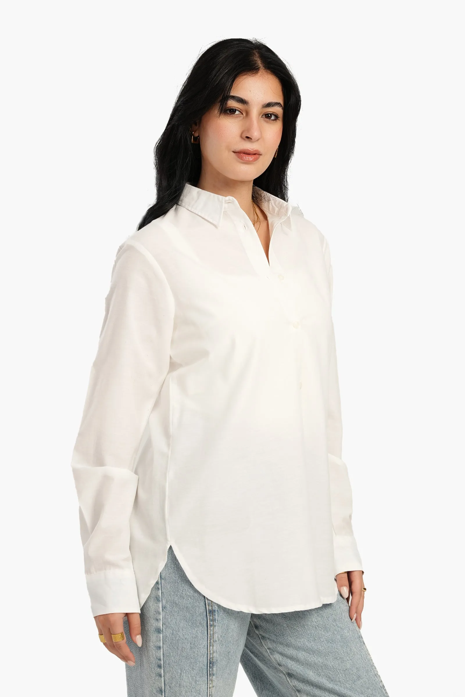 Off White Poplin Shirt