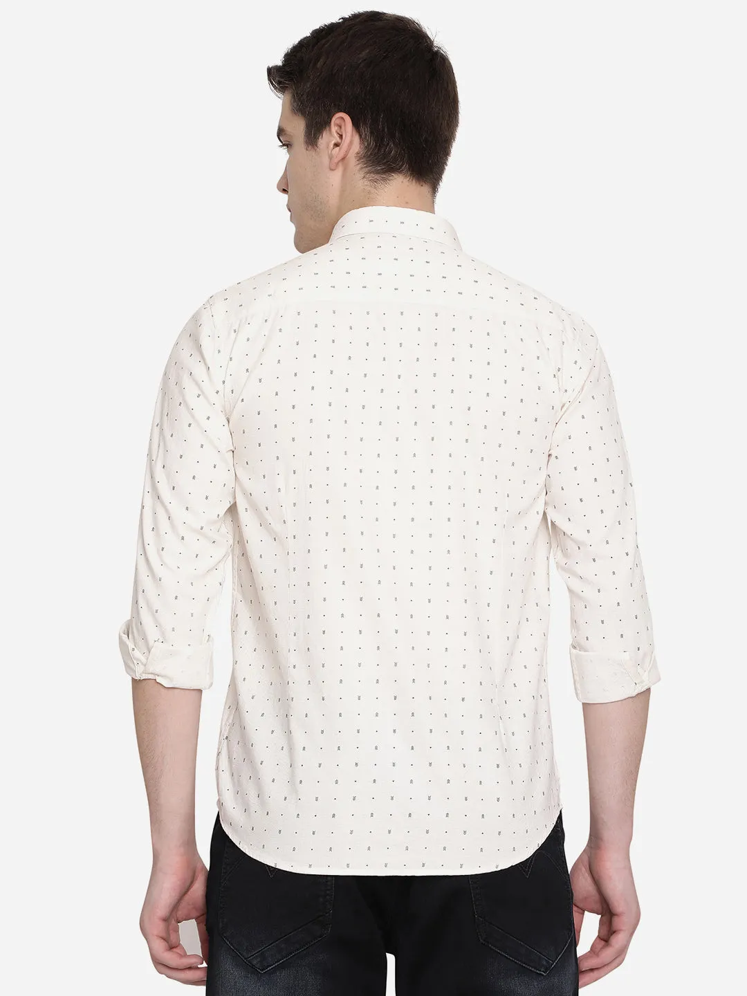 Off-White Printed Slim Fit Casual Shirt | Greenfibre