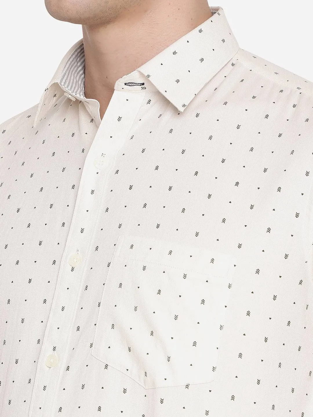 Off-White Printed Slim Fit Casual Shirt | Greenfibre