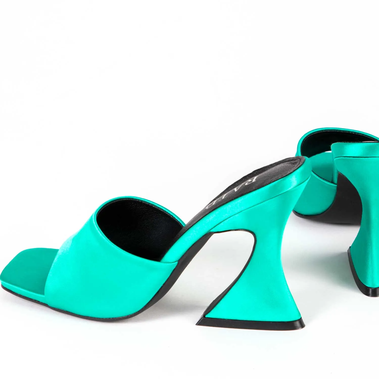 RAID Amantha Heeled Mule in Teal Satin