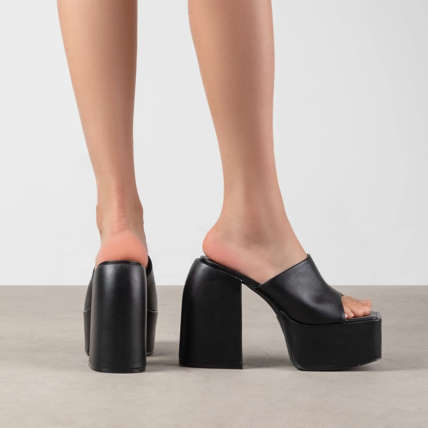 RAID Bina Platform Heeled Mule in Black