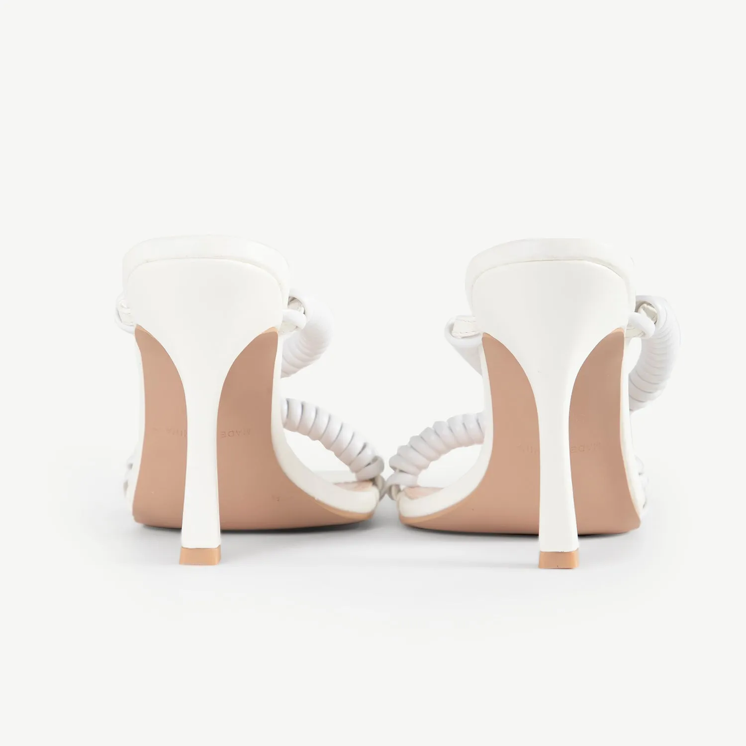 RAID Destined Strappy Heeled Mule in White