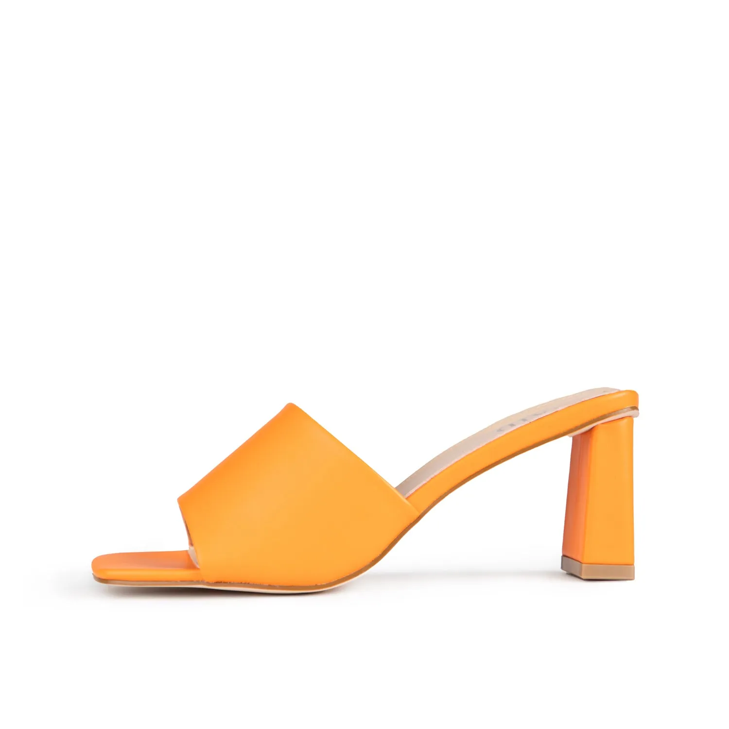 RAID Ilaria Block Heeled Mules in Orange