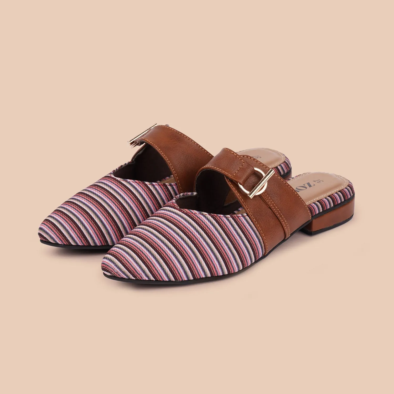 Rohtang Stripes Office Pointed Mule