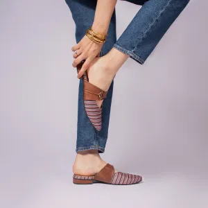 Rohtang Stripes Office Pointed Mule