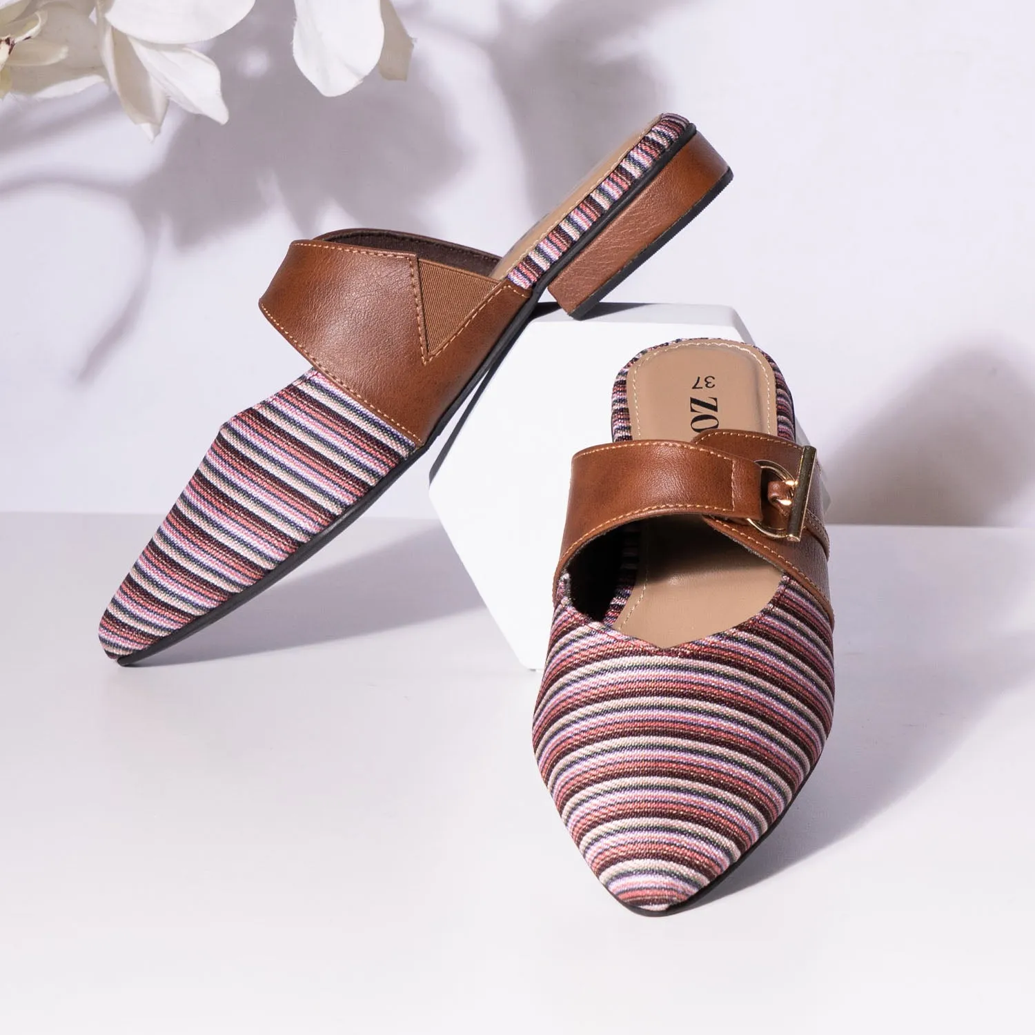 Rohtang Stripes Office Pointed Mule