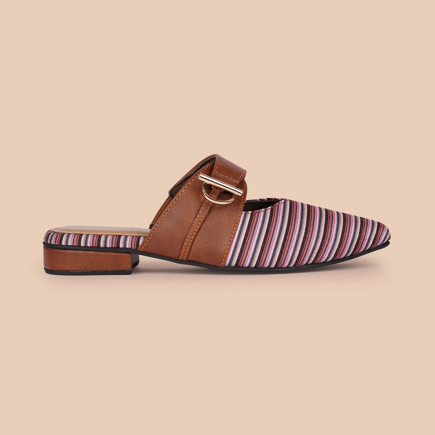 Rohtang Stripes Office Pointed Mule