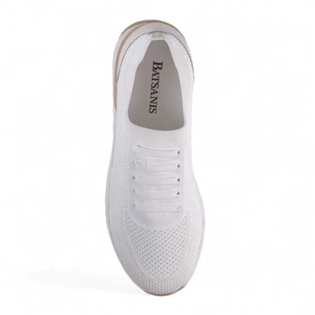 Ronaldo White Knitted Sneakers