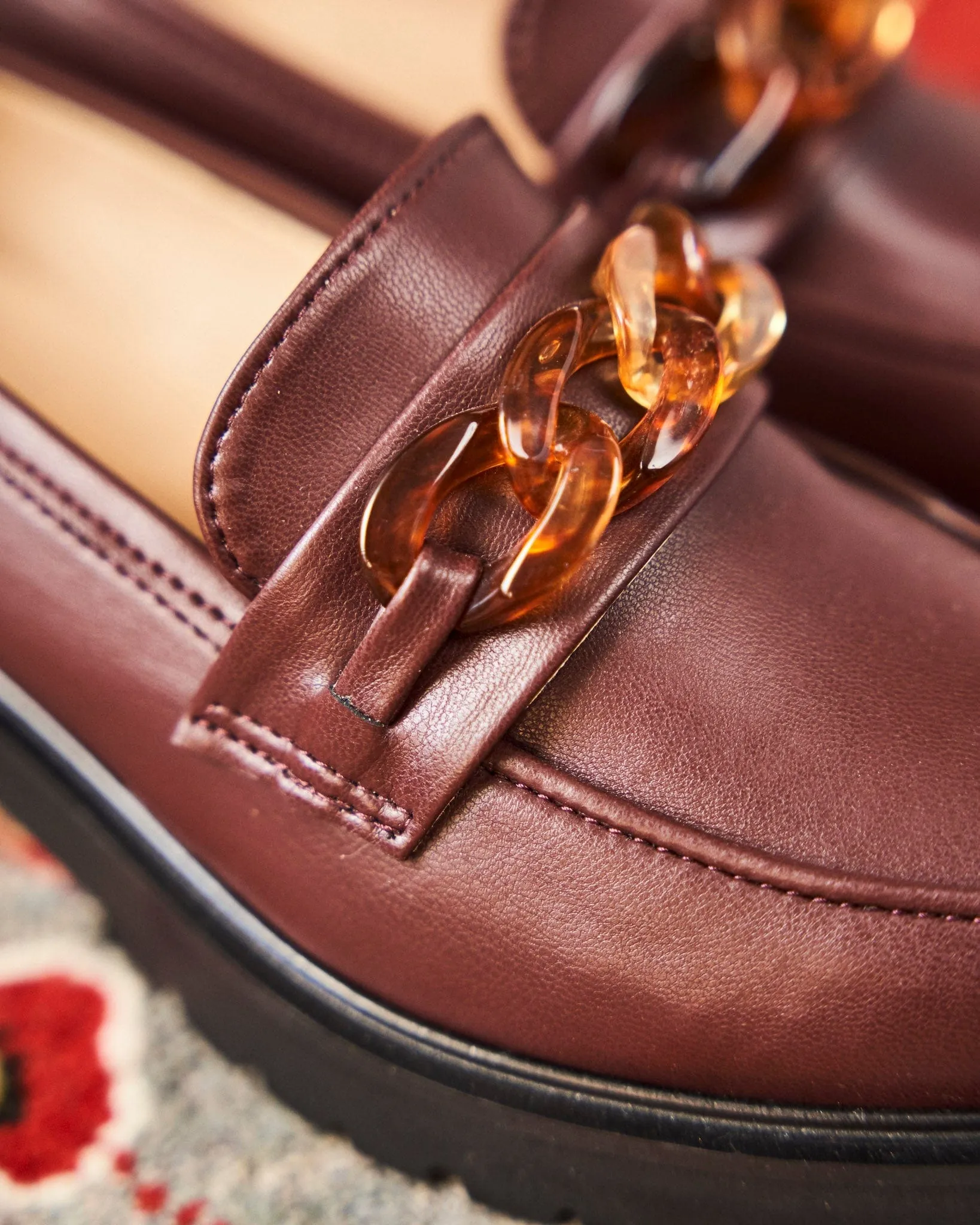 Sherlock Vegan Grain Leather Loafers | Chocolate