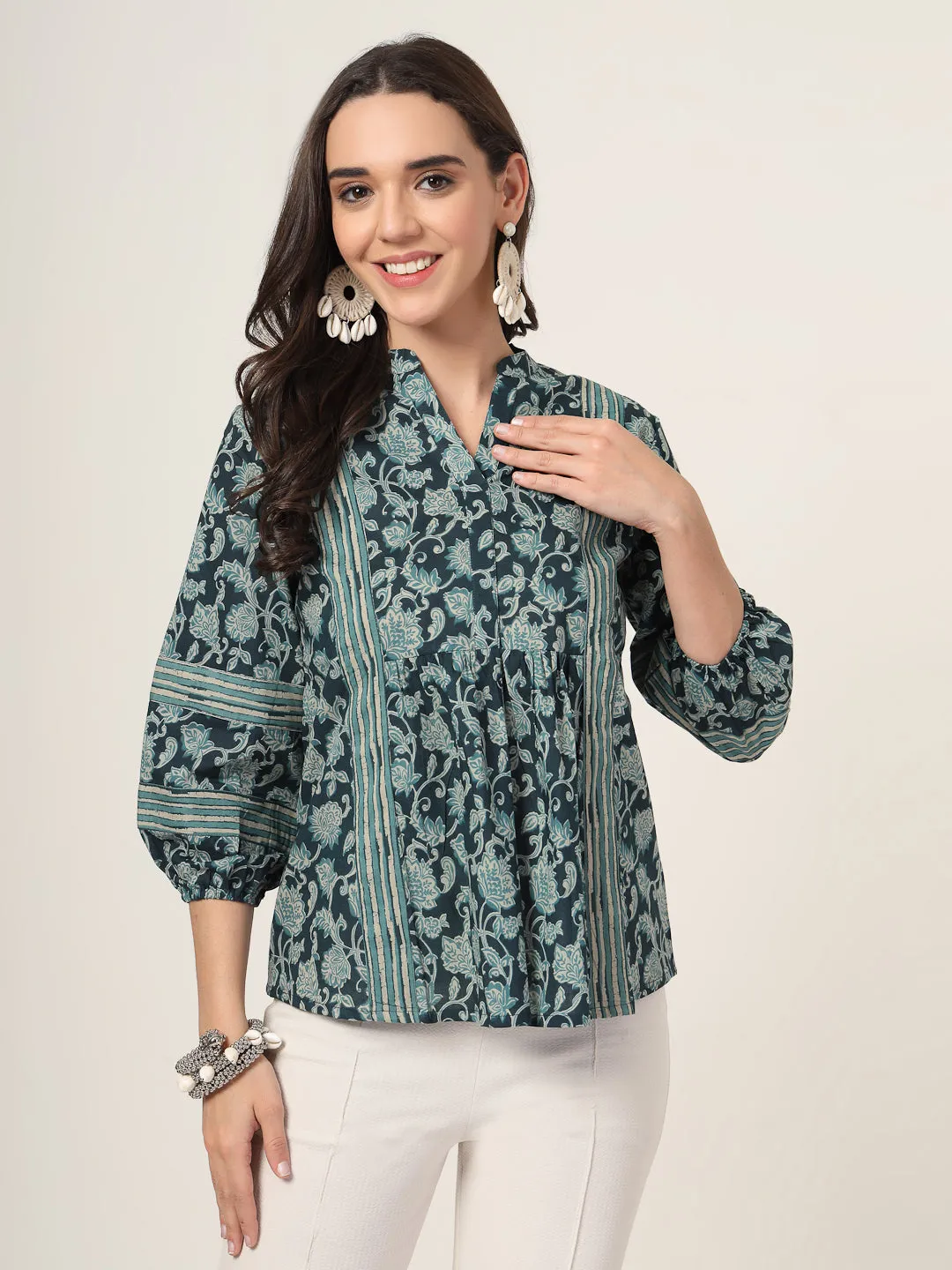 Style Quotient Women teal Printed Tunic