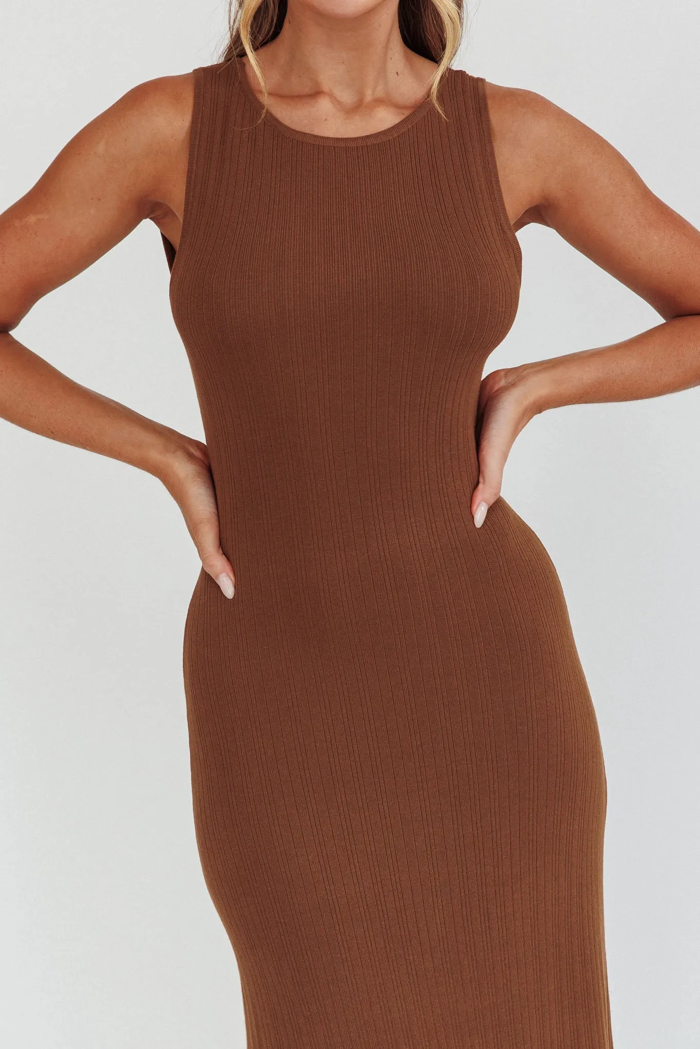 Tarli Low Back Maxi Dress Chocolate