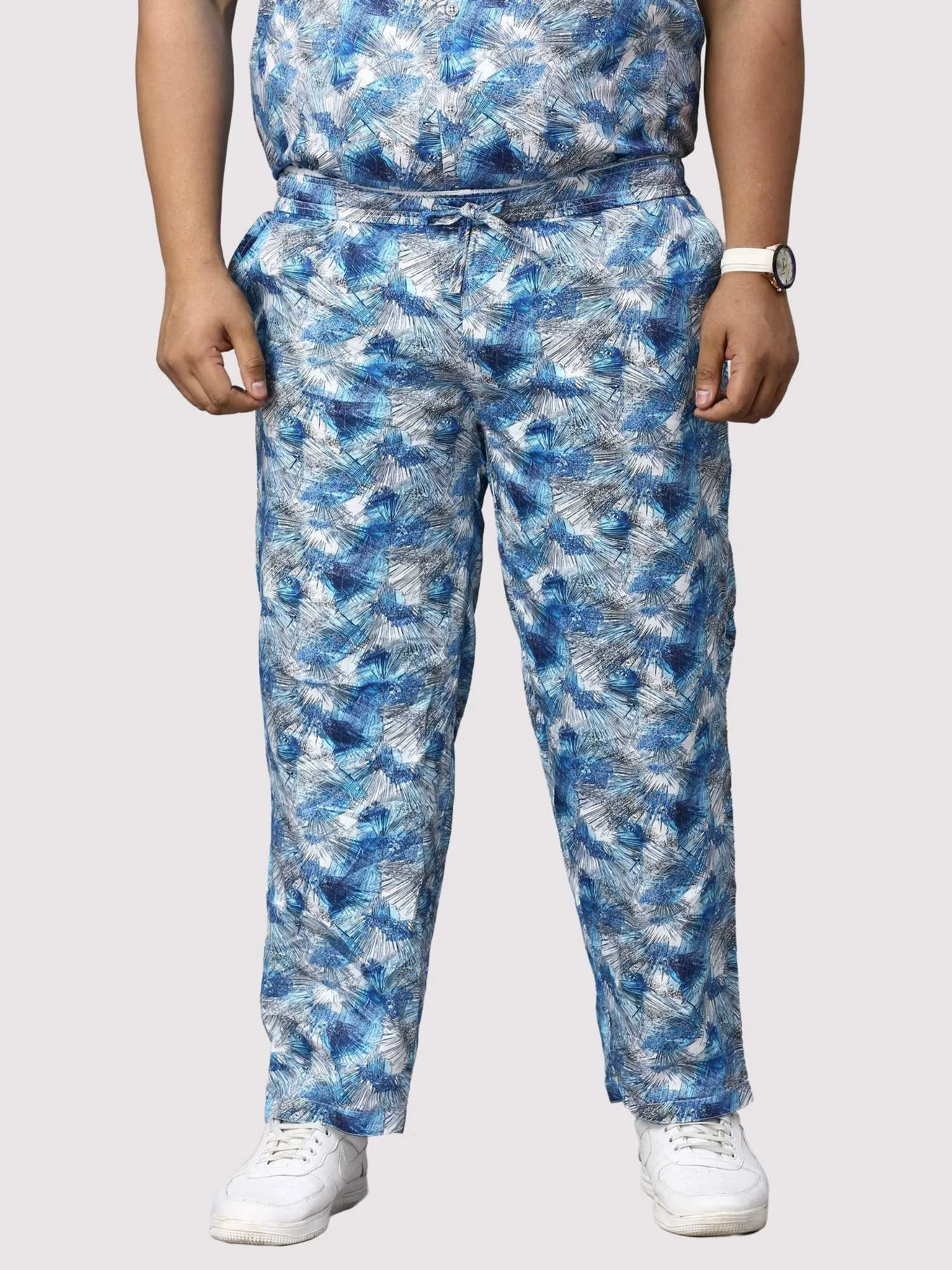 Tropical Blue Digital Printed Full Co-Ords Men's Plus Size