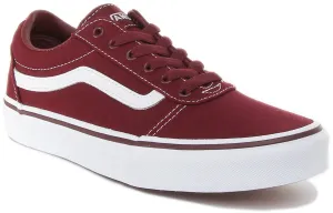 Vans Ward Canvas In Burgundy For Juniors