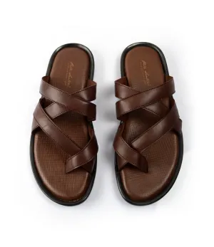 Venezia Leather Slippers - Brown