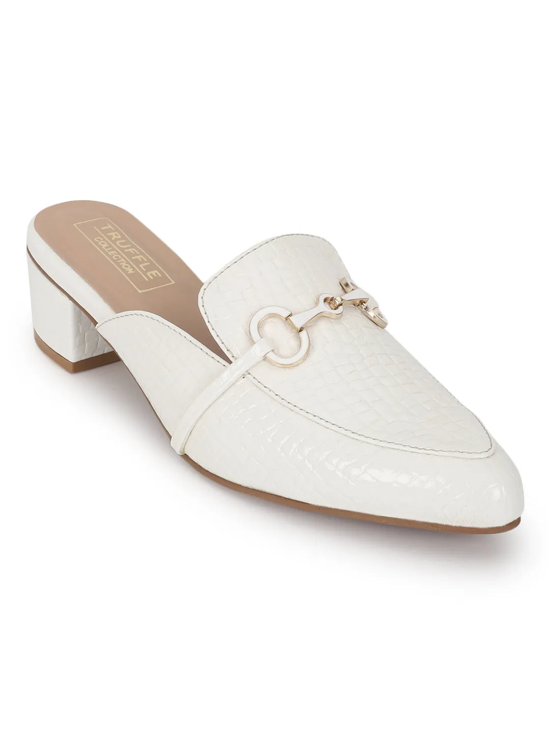 White Patent Block Mules (TC-REN-BL214-WHT)