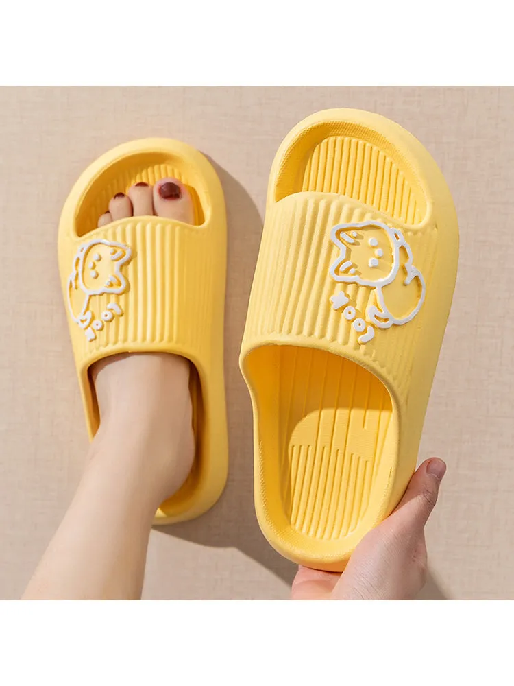 Women'S Slipper Anti-Slip Homewear Kitty Print Thick Sole Bath Slipper