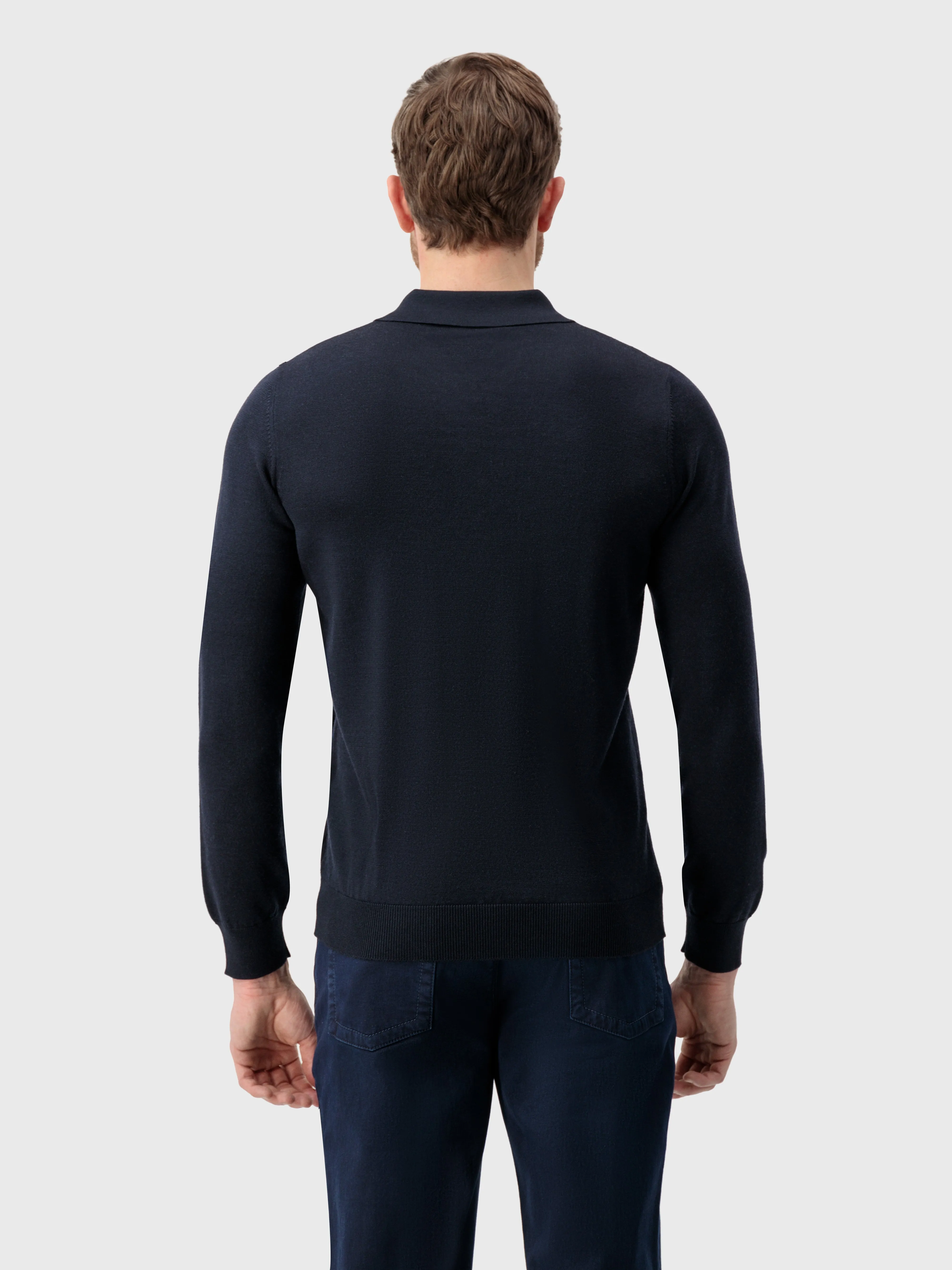 Zipped Polo Dark Navy